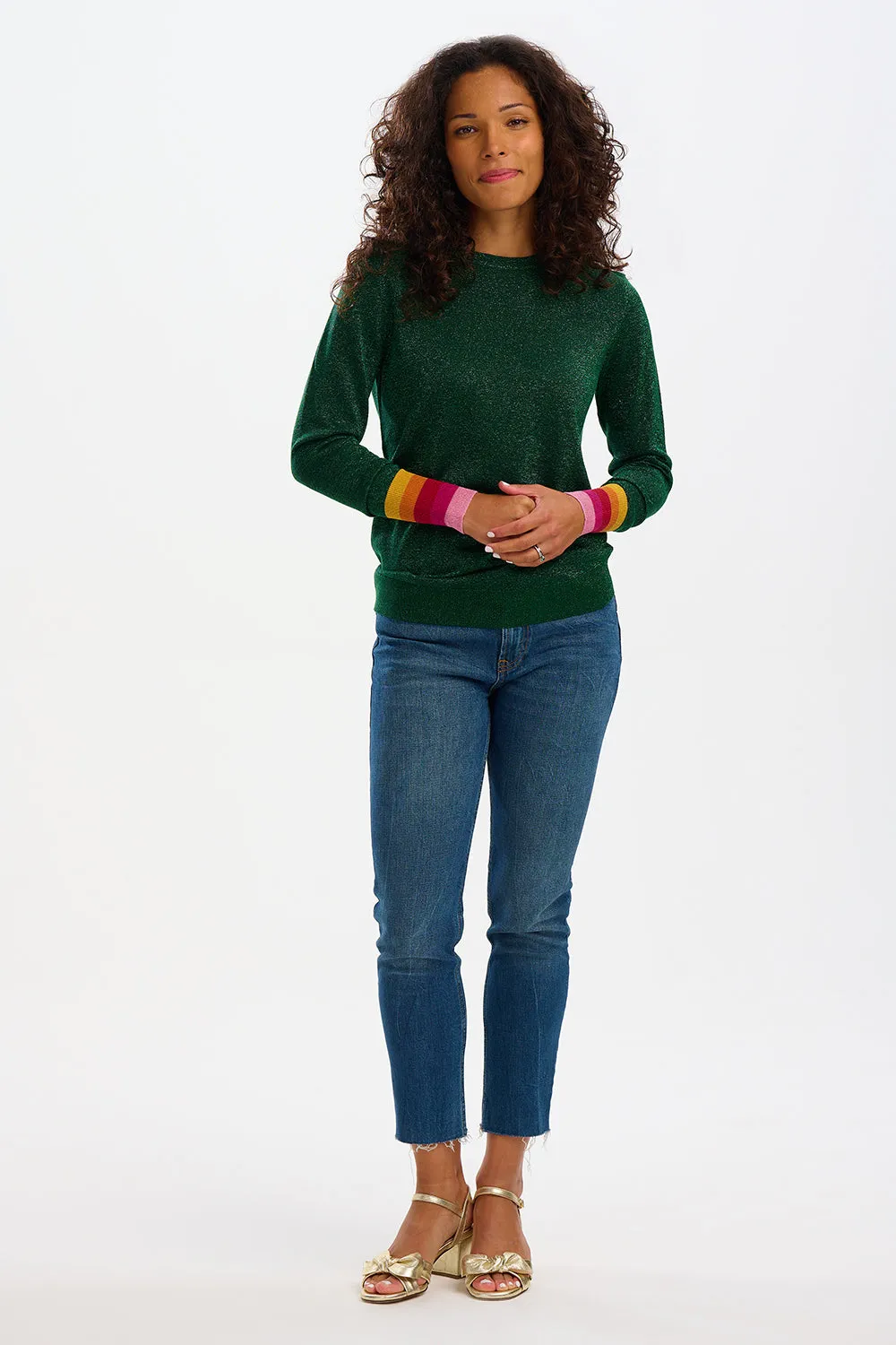 Astrid Jumper - Green, Sparkle Cuffs