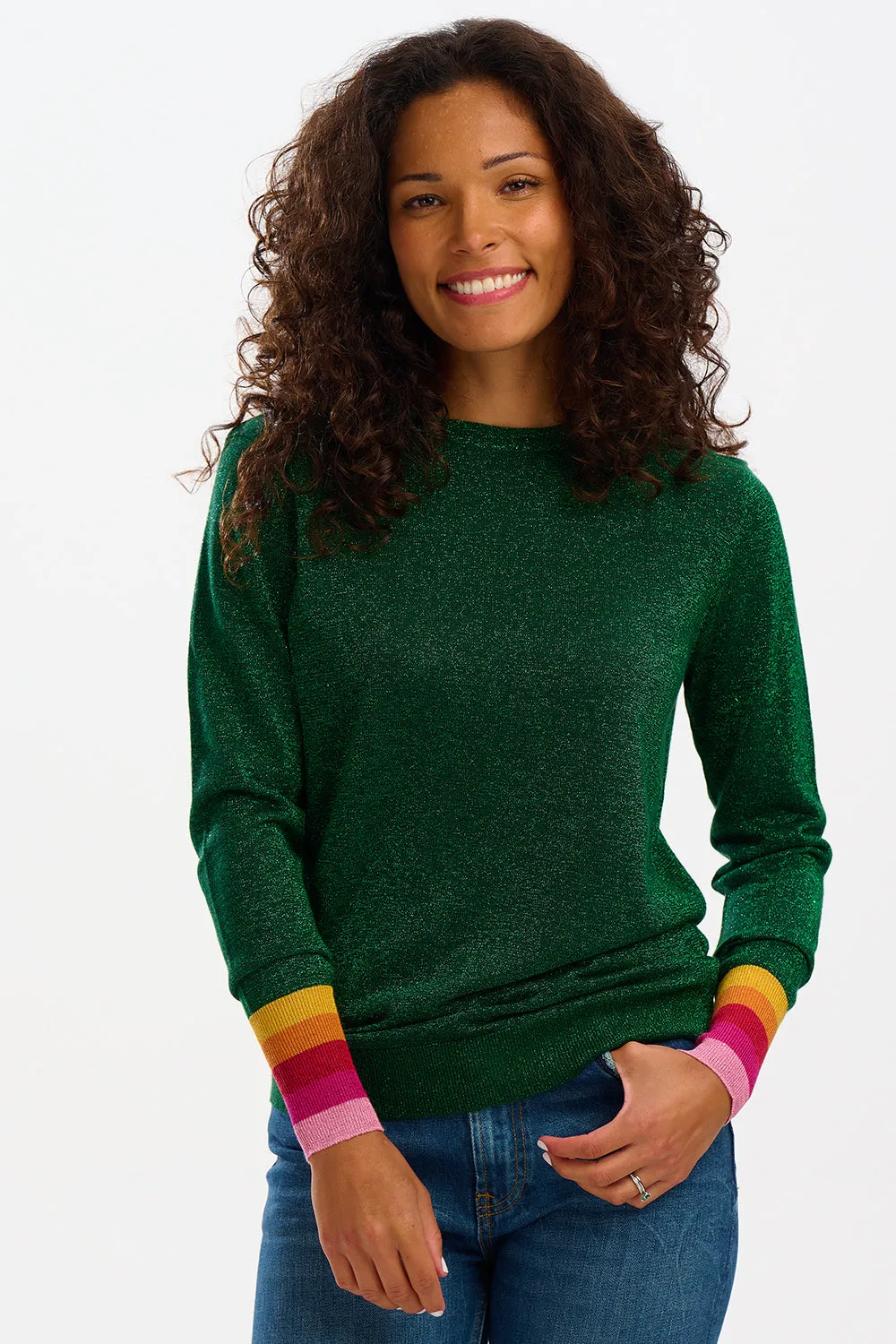 Astrid Jumper - Green, Sparkle Cuffs