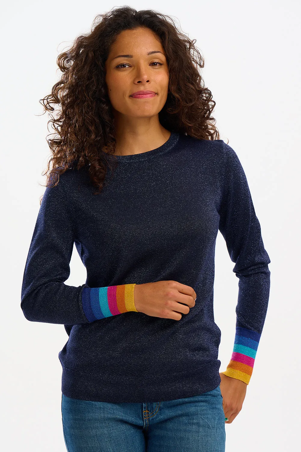 Astrid Jumper - Navy, Sparkle Cuffs