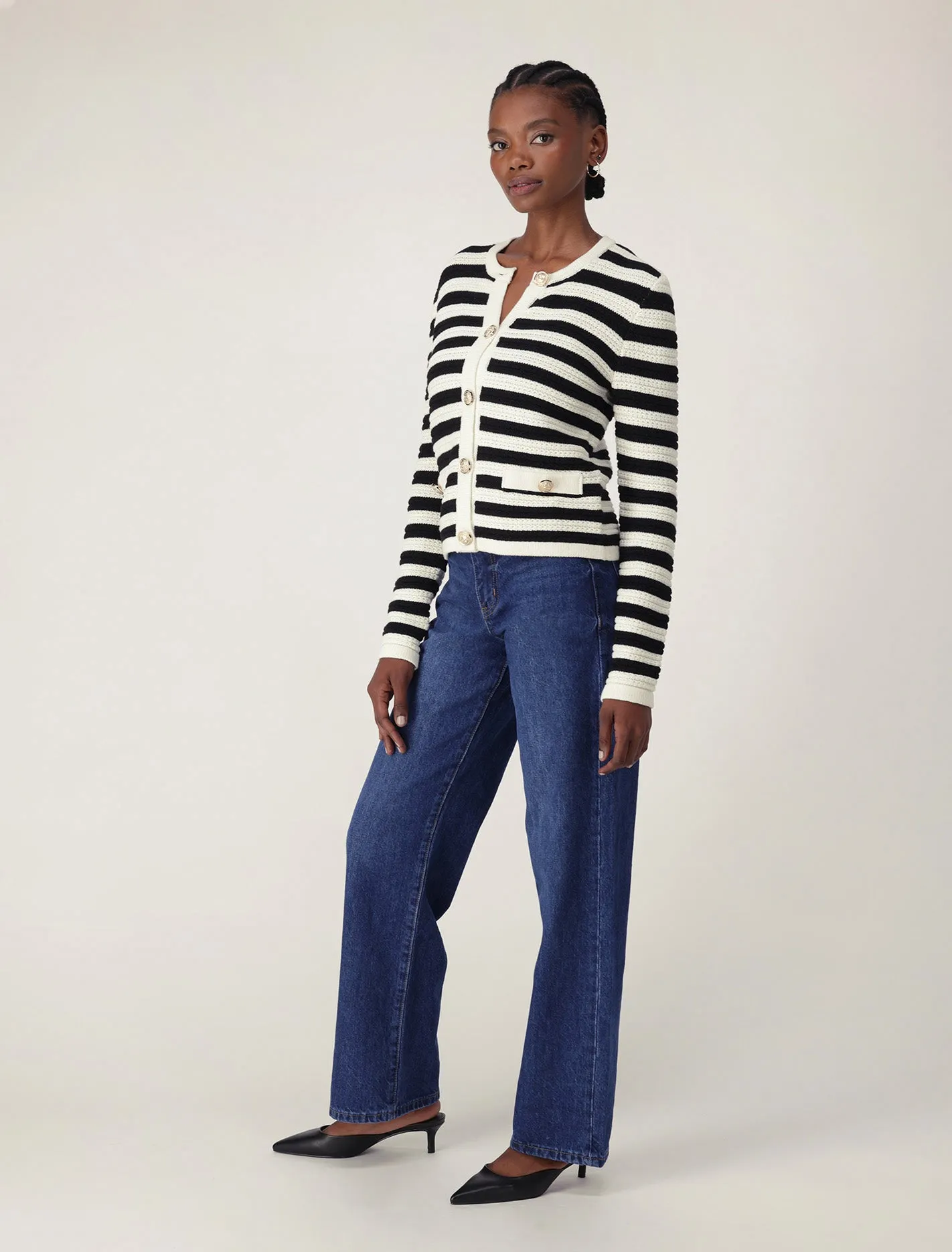 Beri Striped Knit Cardigan