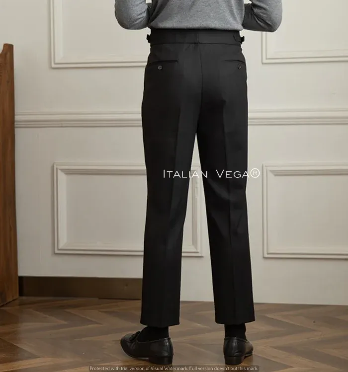 Black Signature Wool Gurkha Pants by Italian Vega® [Winter Edition]