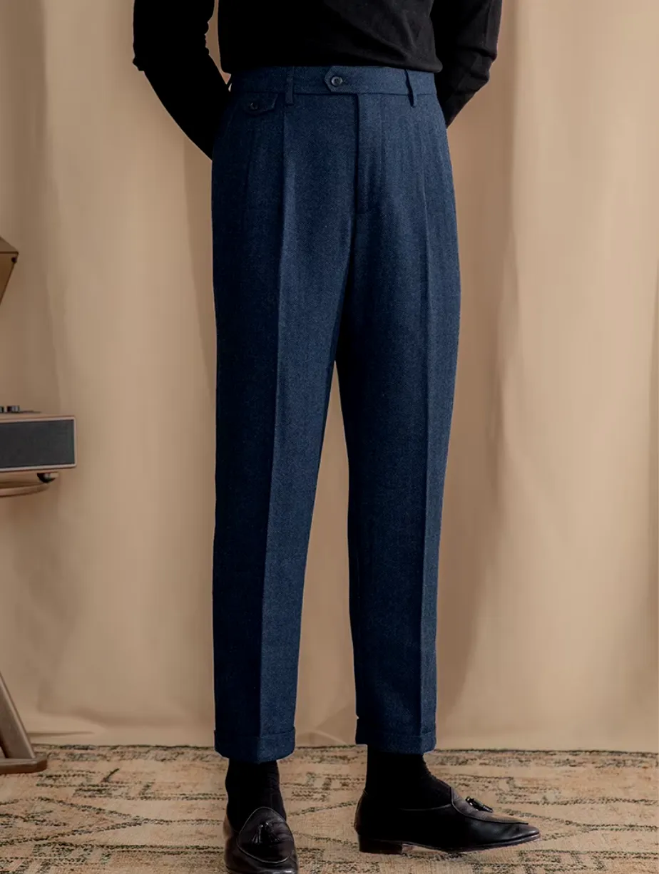 Blue Elegant Wool Gurkha Pants by Italian Vega®  (Winter Edition)