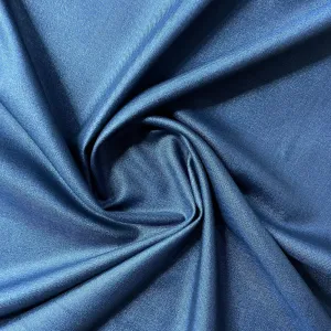 Blue Solid Viscose Suiting Fabric