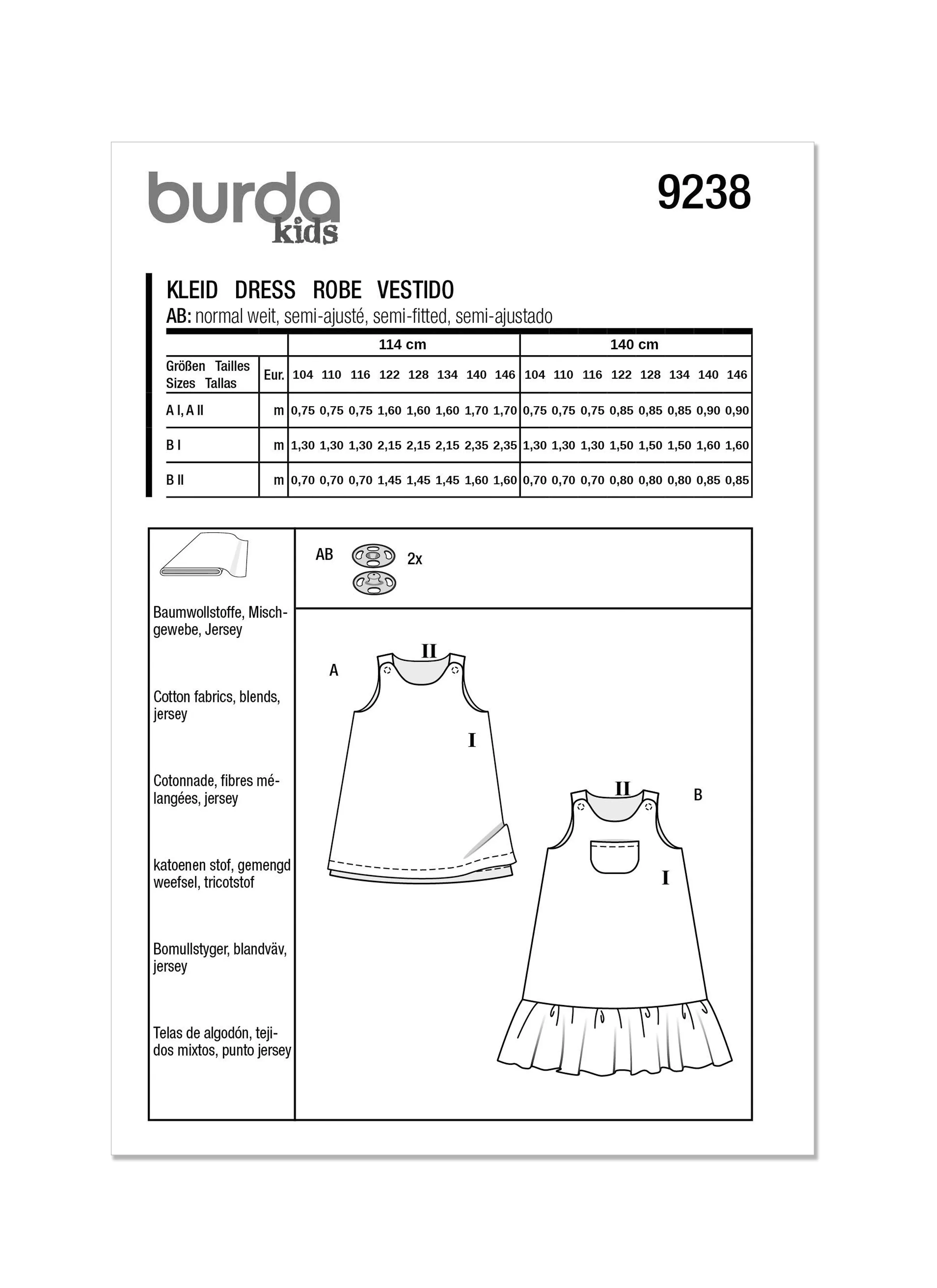 Burda Pattern 9238 Children's Dress