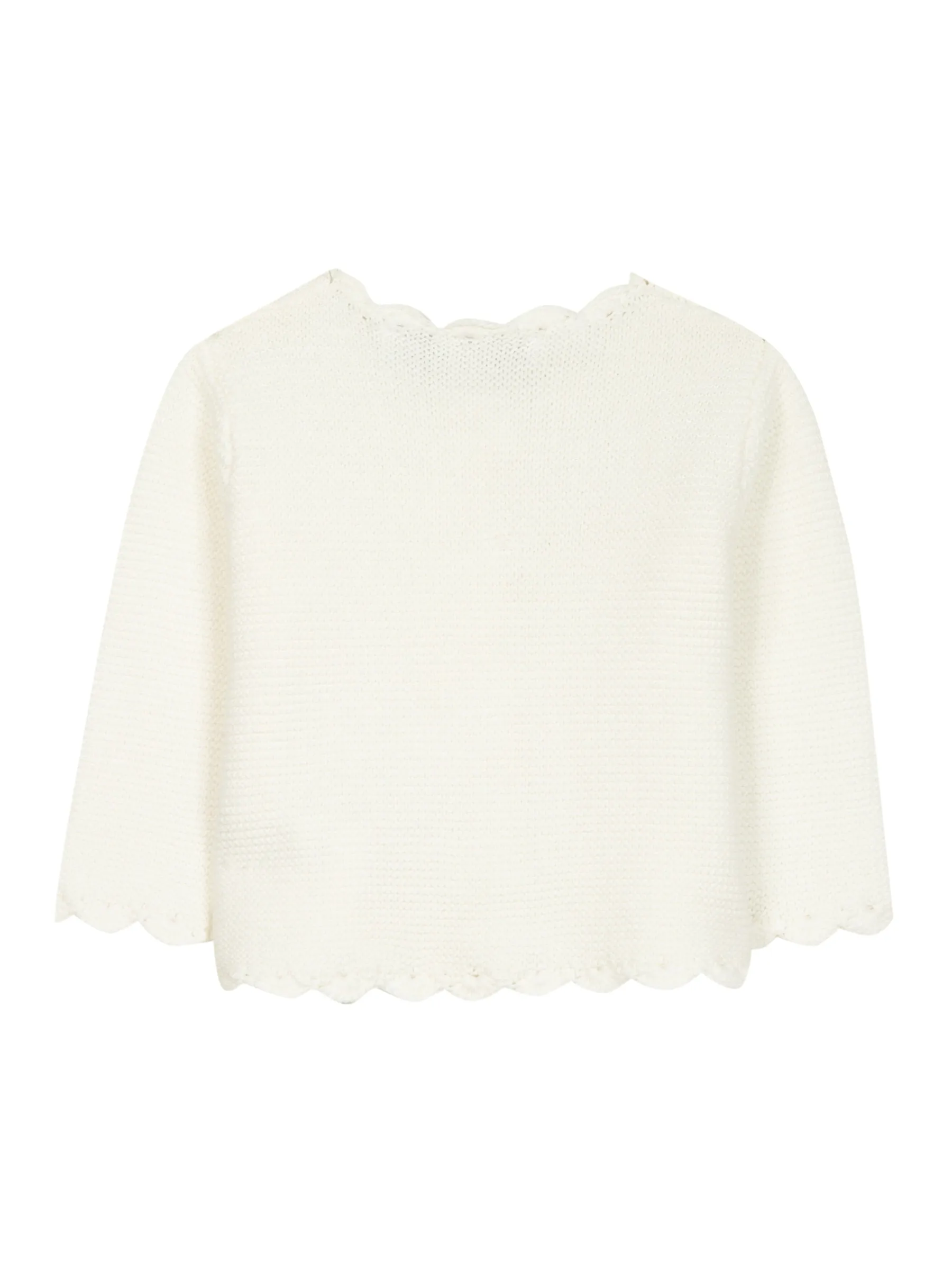 Cardigan - Ecru cotton knit