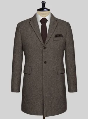 Carre Brown Tweed Overcoat