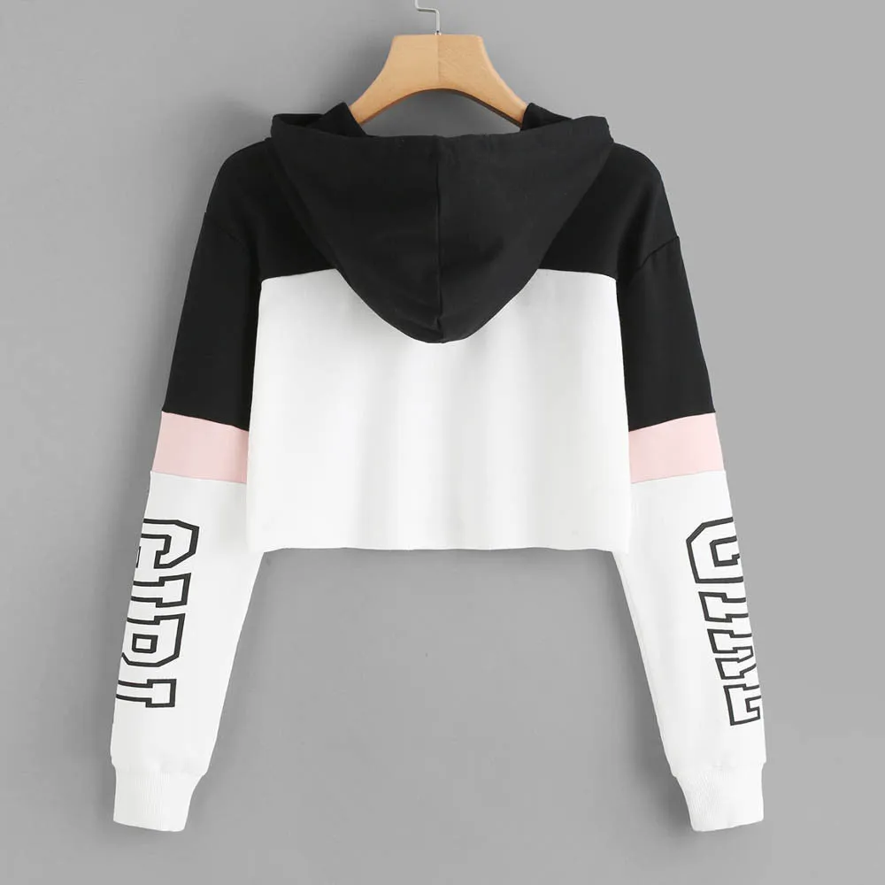 Crop Top Hoodie  Sweatshirt