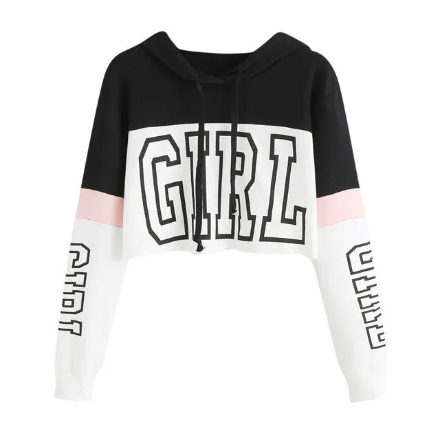 Crop Top Hoodie  Sweatshirt