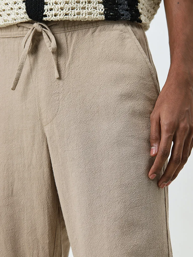 ETA Beige Relaxed-Fit Mid-Rise Cotton Blend Chinos