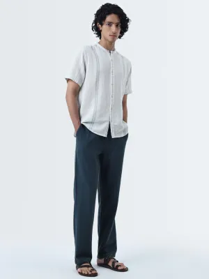 ETA Dark Teal Relaxed-Fit Mid-Rise Cotton Chinos