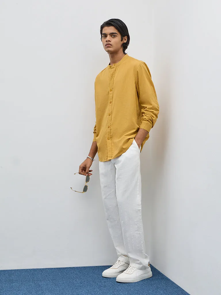 ETA Off-White Textured Relaxed-Fit Mid-Rise Cotton Chinos