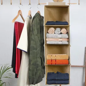 Fabric Hanging 4-Shelf Closet Cloth Organizer