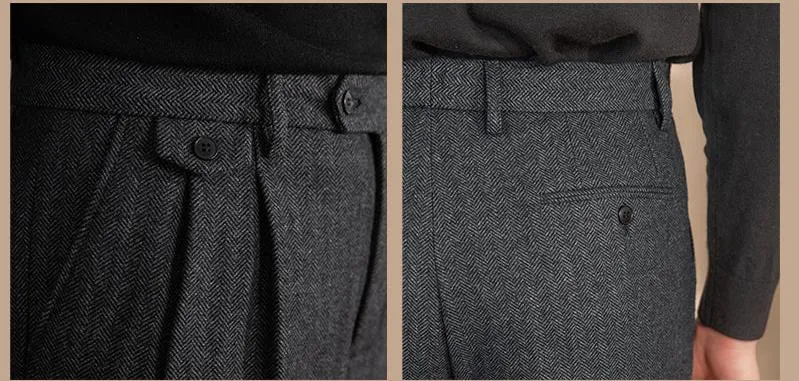 Grey Elegant Wool Gurkha Pants by Italian Vega® [Winter Edition]