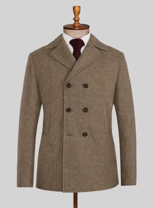 Highlander Light Tobacco Tweed Pea Coat