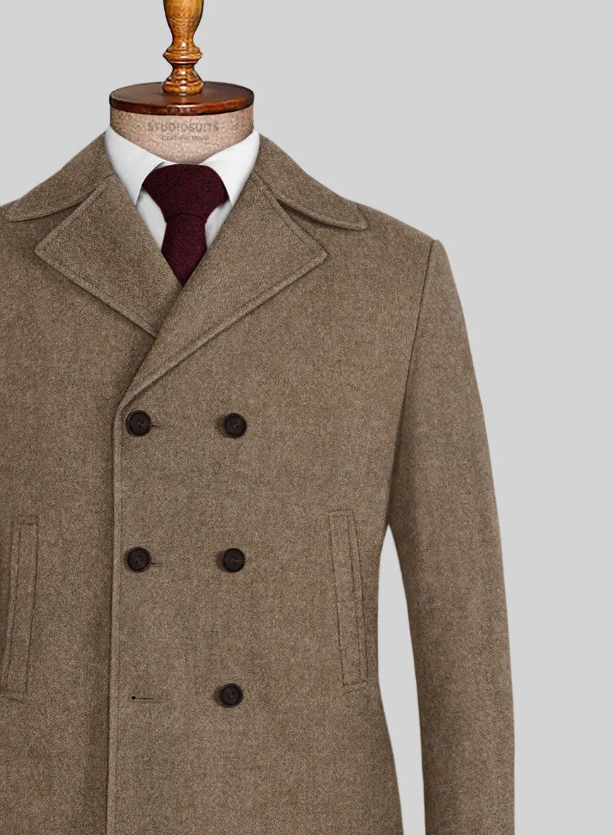 Highlander Light Tobacco Tweed Pea Coat