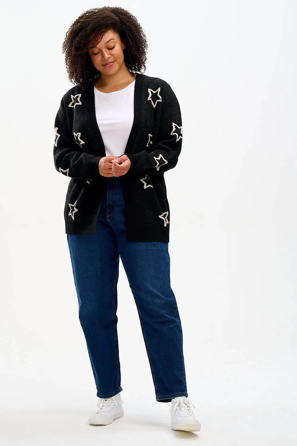 Laura Cardigan - Black, Star Silhouette