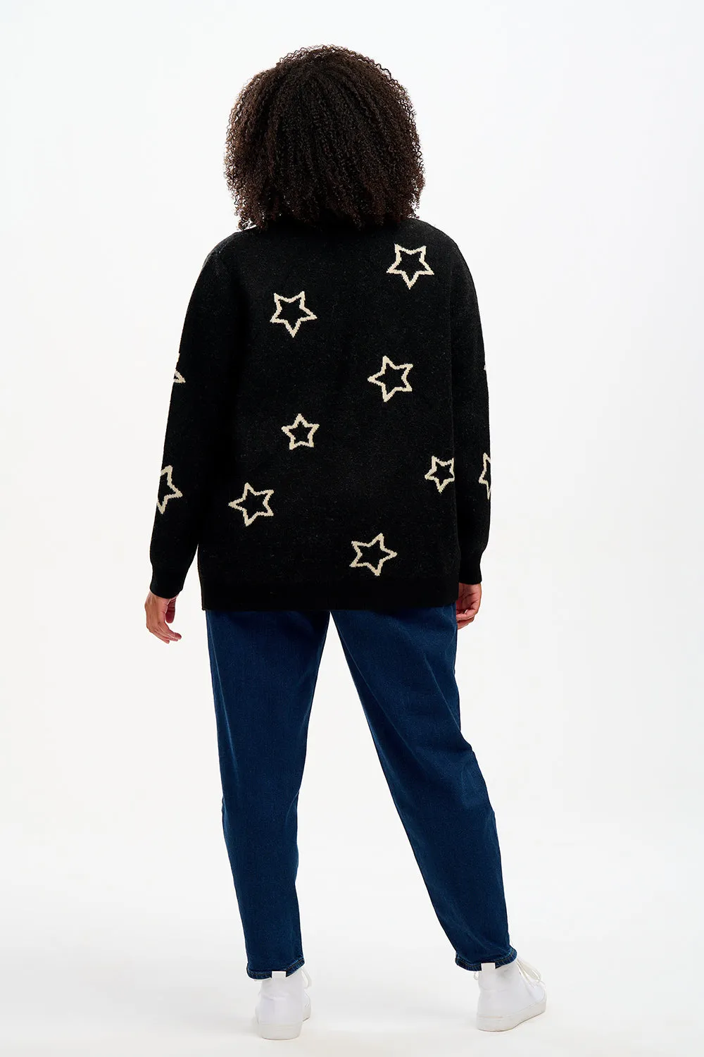 Laura Cardigan - Black, Star Silhouette