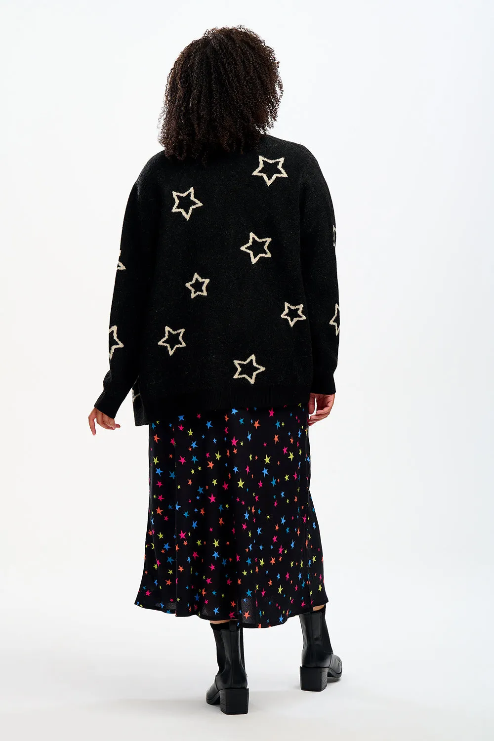 Laura Cardigan - Black, Star Silhouette