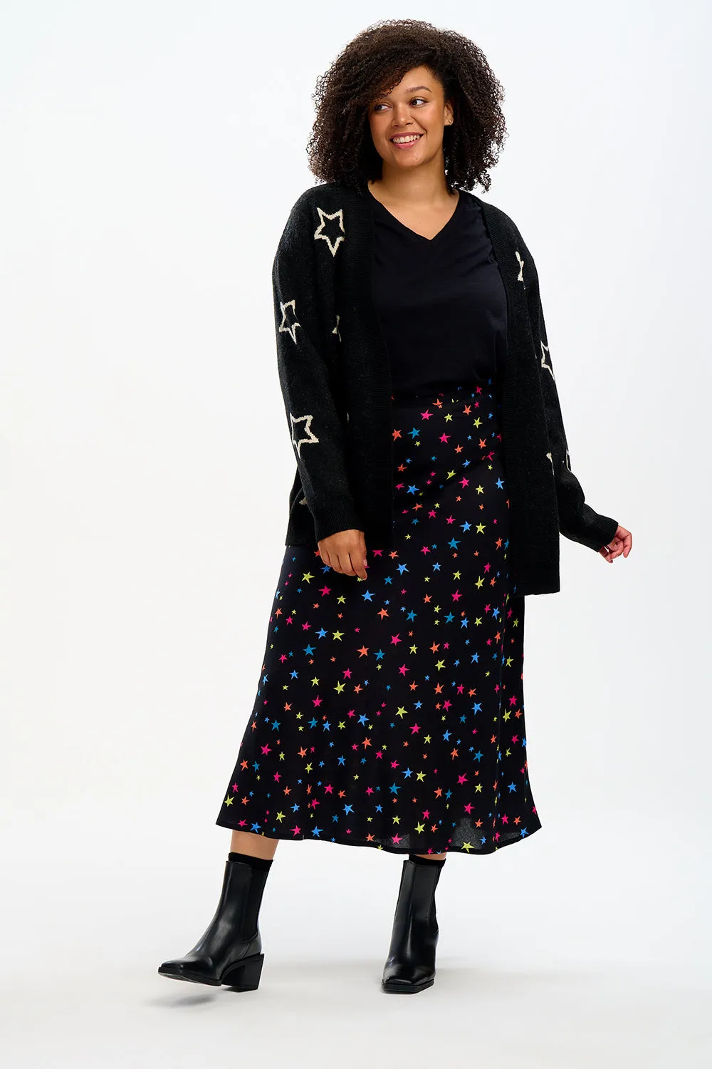 Laura Cardigan - Black, Star Silhouette