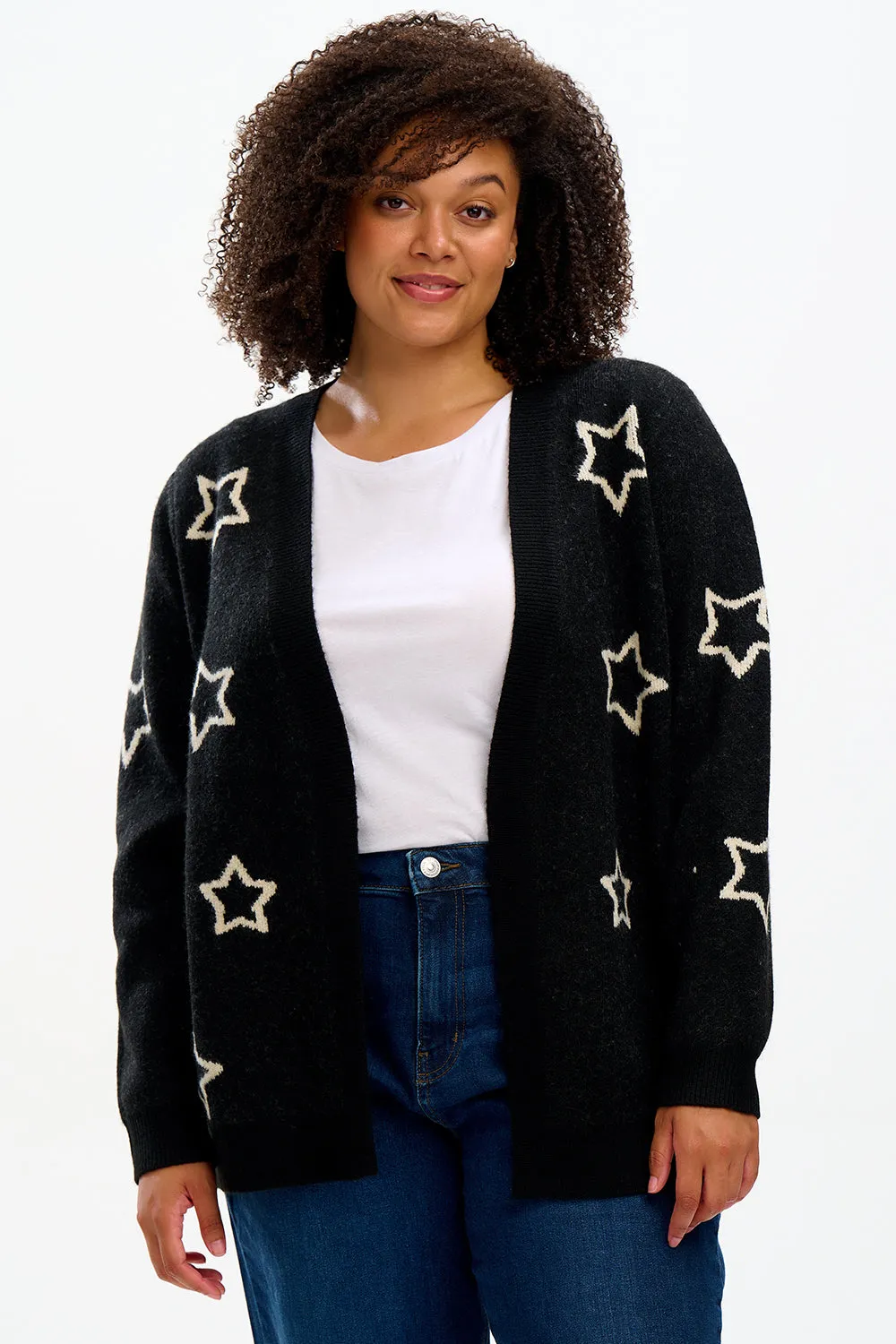 Laura Cardigan - Black, Star Silhouette