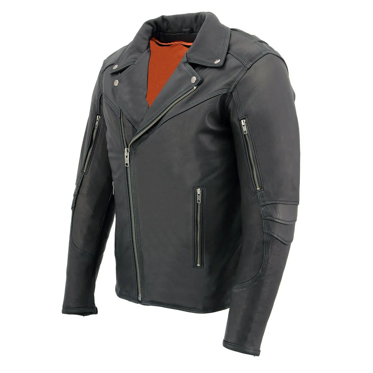 Milwaukee Leather MLM1516 Black Real Leather Motorcycle Jacket for Men – James Brando Style Biker Jacket