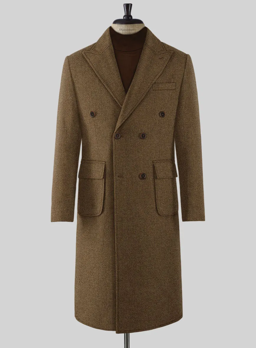 Musto Royal Brown Heavy Tweed Overcoat