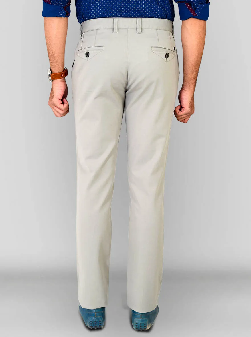 Neutral Grey Solid Slim Fit Chinos | JadeBlue