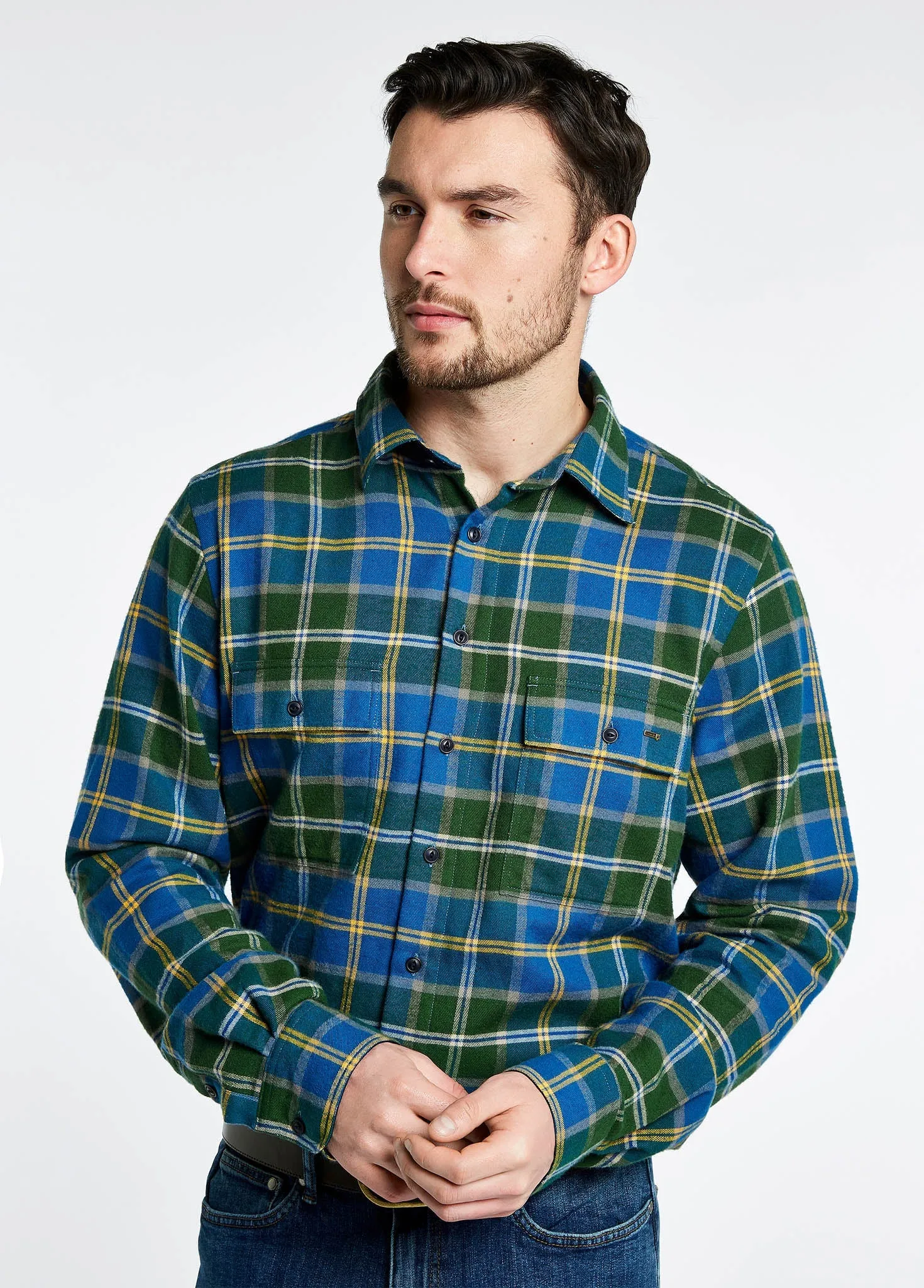 Shelbourne Check Flannel Shirt - Verdigris