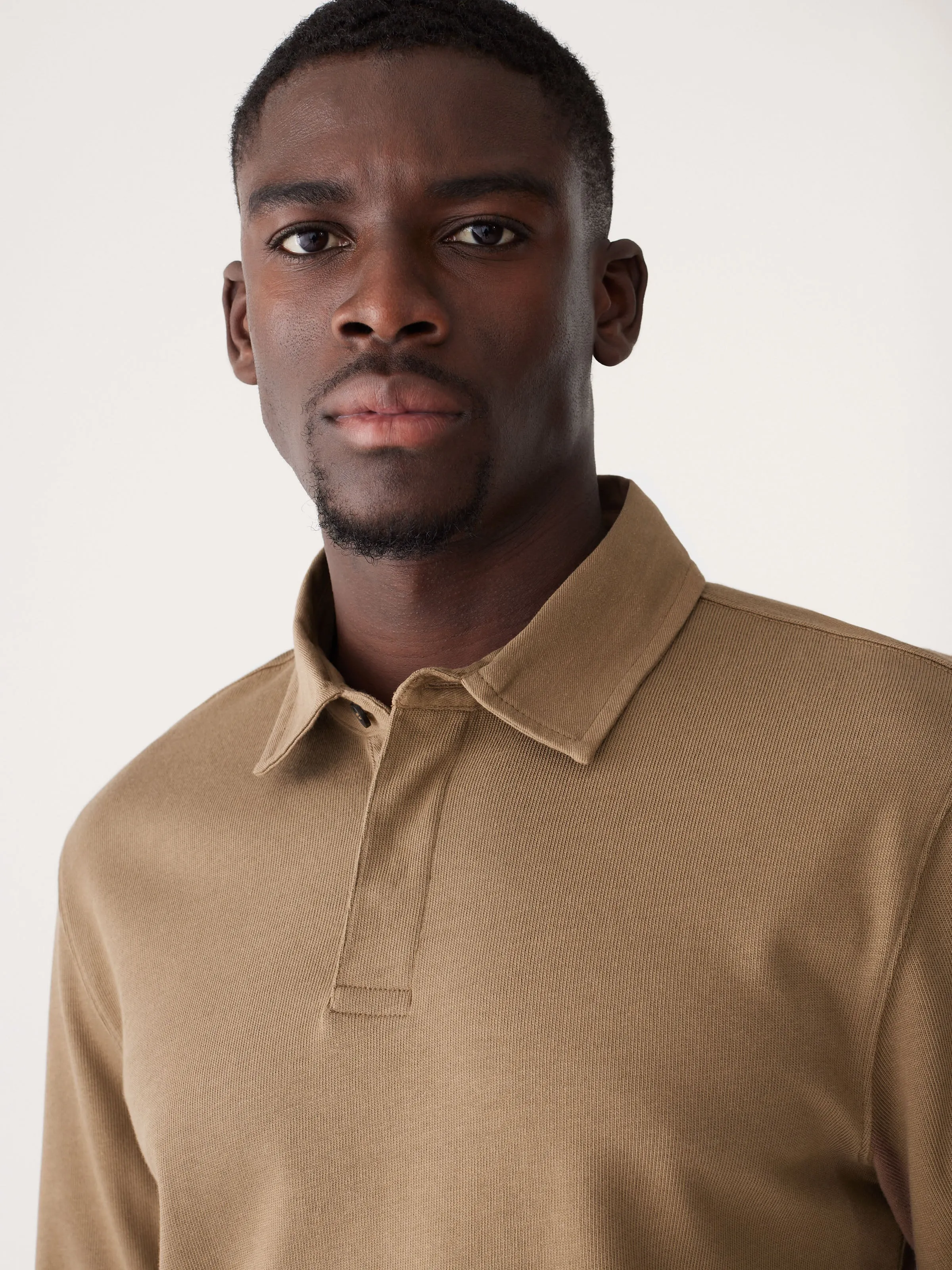 The Long Sleeve Rugby Polo in Umber