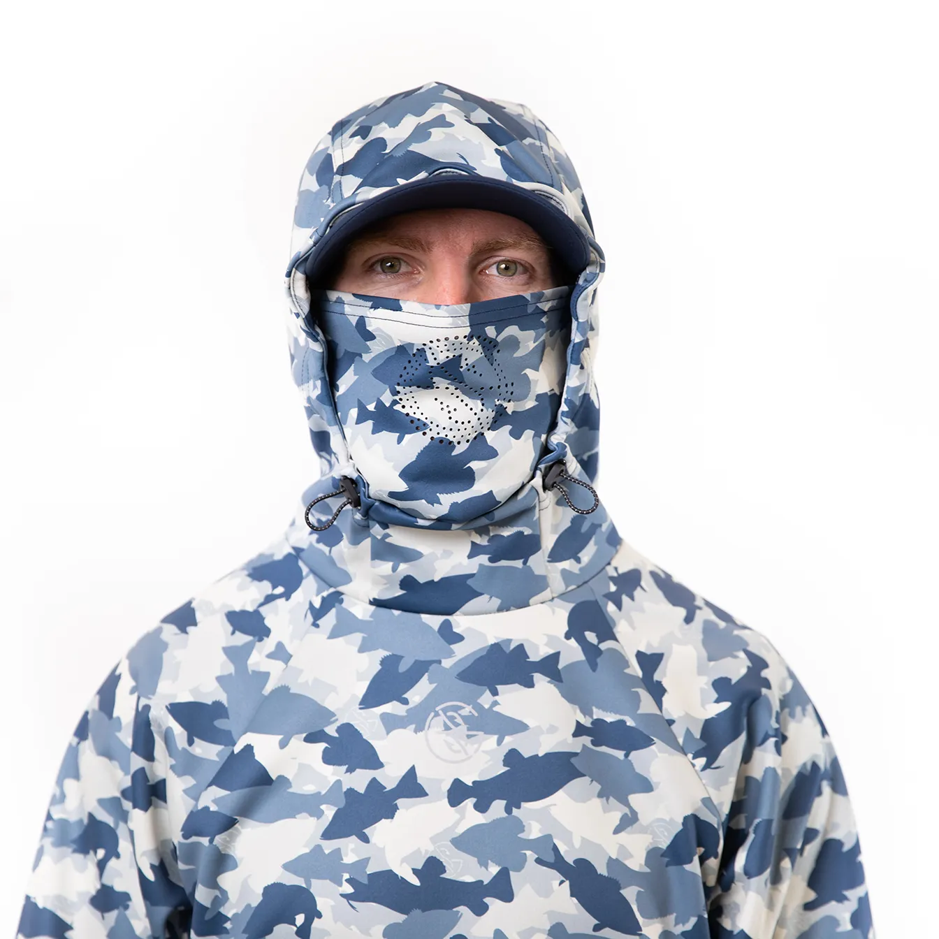 Whitewater Fish Camo Ultimate Hoodie with Gaiter