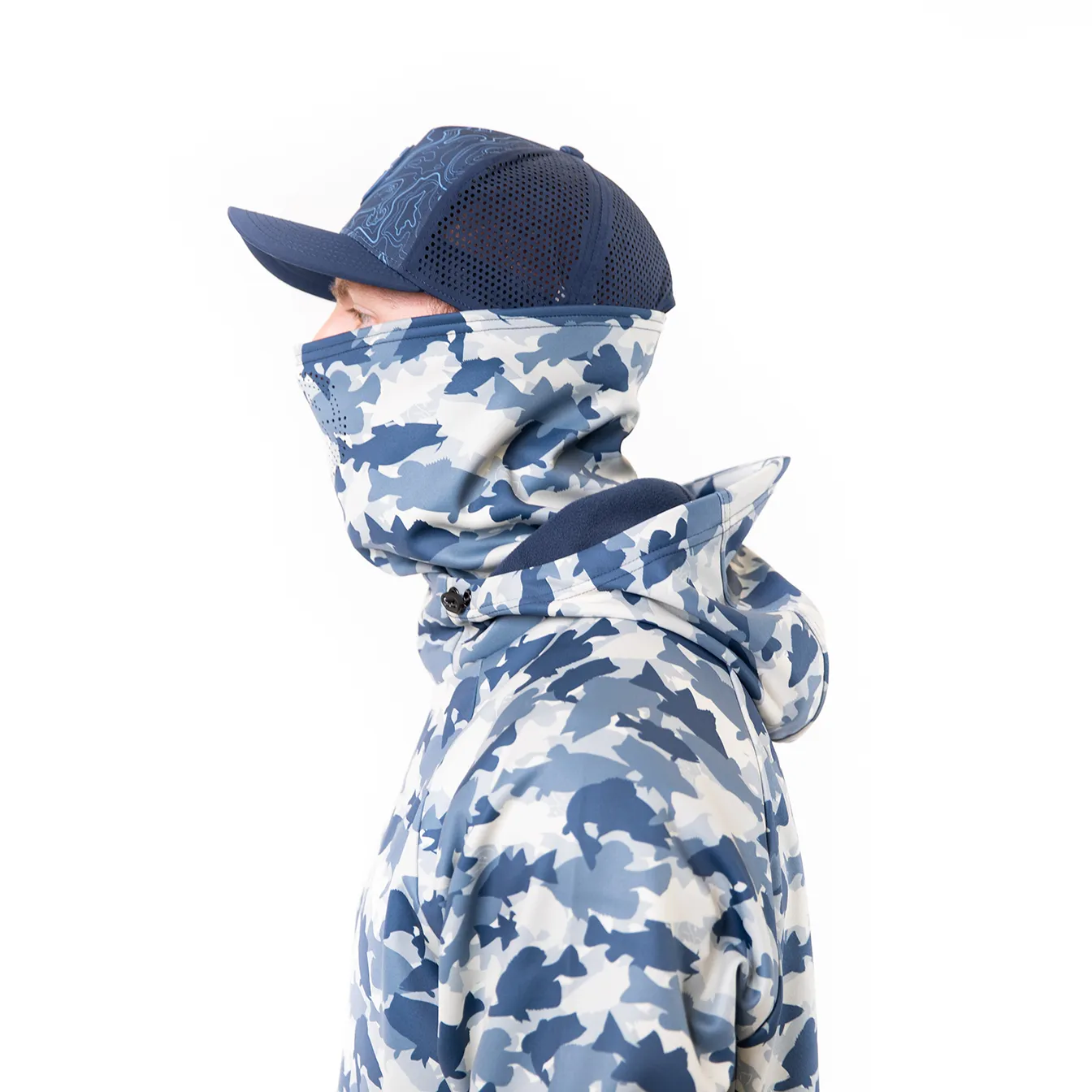 Whitewater Fish Camo Ultimate Hoodie with Gaiter