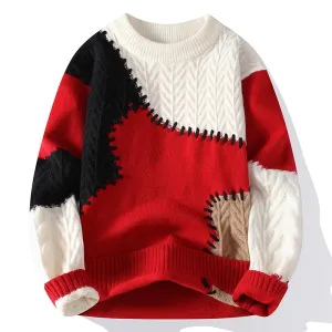 Wiaofellas  -  Korean Harajuku Mens Sweaters Thick Warm Male Christmas Jumpers Fashion new fall Winter High End Luxury Wool Sweater man